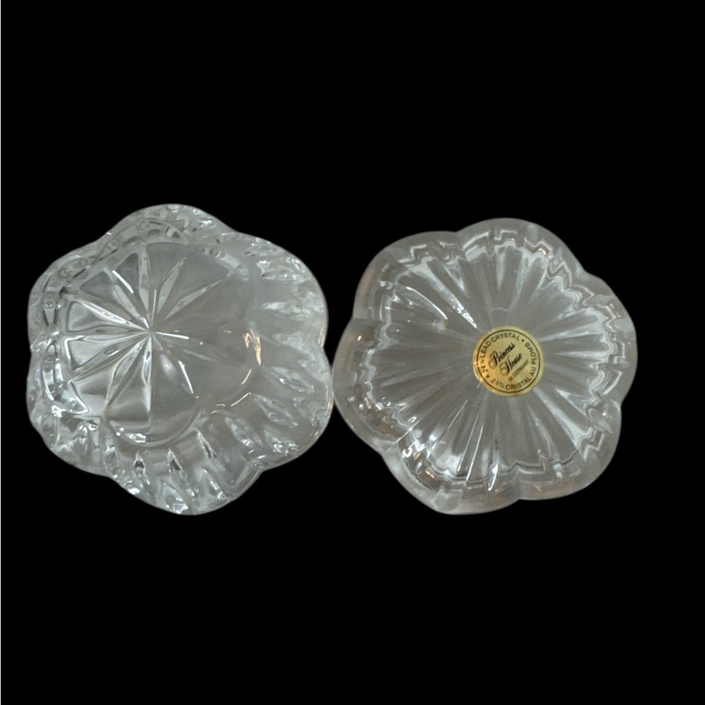 Vtg Princess House Scalloped 24% Lead Crystal Trinket Dish W/ Lid (2-P) - Picture 4 of 9